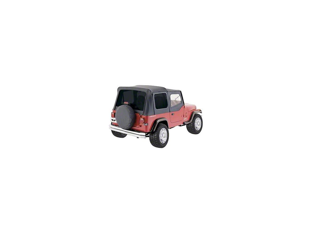 Jeep Wrangler Complete Soft Top with Clear Windows; Black Denim