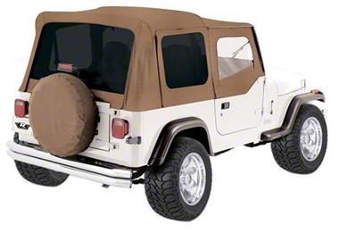 Jeep Wrangler Complete Soft Top with Clear Windows; Black Denim