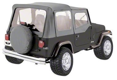 Jeep Wrangler Complete Soft Top with Clear Windows; Black Denim