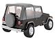 Complete Soft Top with Clear Windows; Black Denim (76-95 Jeep CJ7 & Wrangler YJ w/ Half Doors)