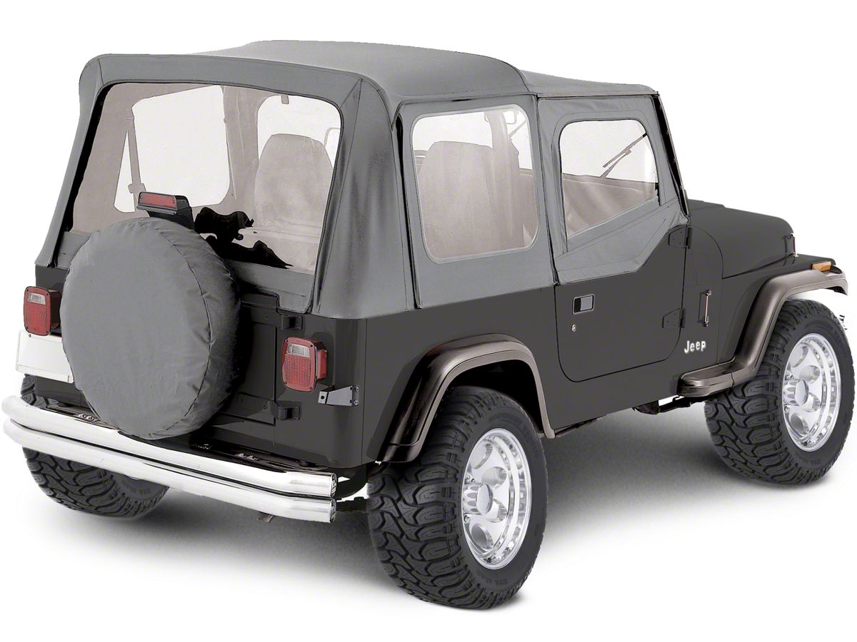 Jeep Wrangler Complete Soft Top with Tinted Windows; Gray Denim (87-95 Jeep  Wrangler YJ w/ Half Doors)