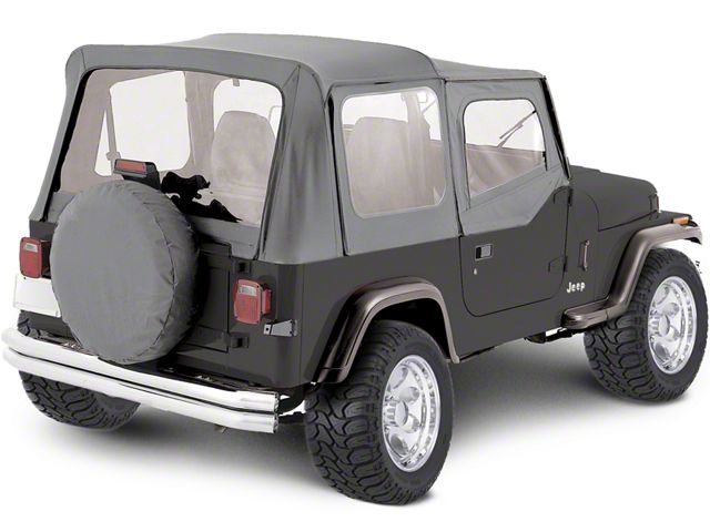 Complete Soft Top with Tinted Windows; Gray Denim (87-95 Jeep Wrangler YJ w/ Half Doors)