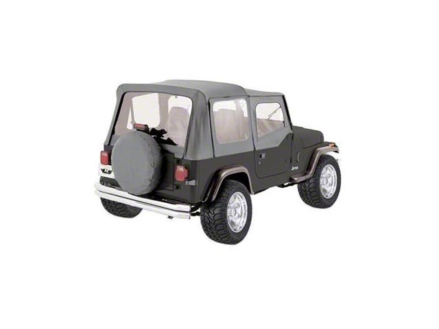 Complete Soft Top with Tinted Windows; Black Denim (76-95 Jeep CJ7 & Wrangler YJ w/ Half Doors)