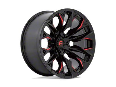 Fuel Wheels Flame Gloss Black Milled with Candy Red Wheel; 24x12 (18-24 Jeep Wrangler JL)