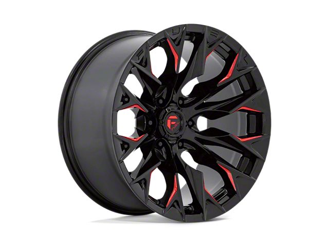 Fuel Wheels Flame Gloss Black Milled with Candy Red Wheel; 24x12 (07-18 Jeep Wrangler JK)
