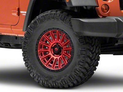 Fuel Wheels Cycle Candy Red with Black Ring Wheel; 17x9 (18-24 Jeep Wrangler JL)