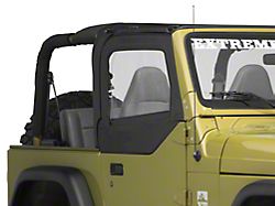 Bestop Fabric Upper Door Skins; Black Diamond (97-06 Jeep Wrangler TJ w/ Half Doors)