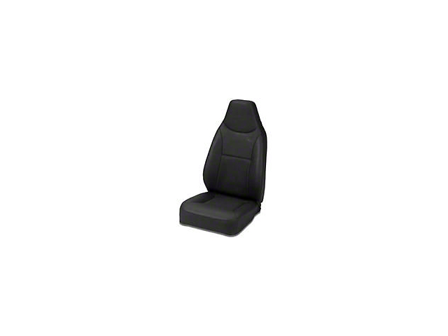 Bestop Trailmax II Standard Fixed High-Back Position Front Bucket Seat; Black Denim (76-06 Jeep CJ5, CJ7, Wrangler YJ & TJ)