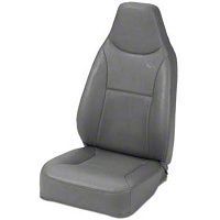 Bestop Trailmax II Standard Fixed High-Back Position Front Bucket Seat; Charcoal (76-06 Jeep CJ5, CJ7, Wrangler YJ & TJ)