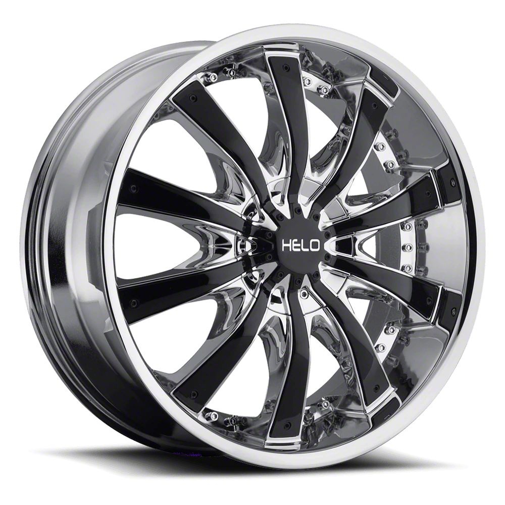 HELO Jeep Wrangler HE875 Chrome with Gloss Black Accents Wheel; 24x9.5 ...