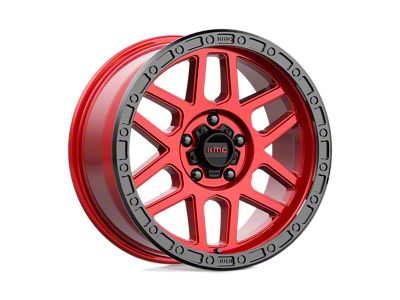KMC Mesa Candy Red with Black Lip Wheel; 17x9 (18-24 Jeep Wrangler JL)