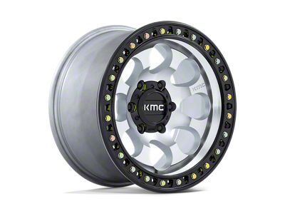 KMC Riot SBL Machined with Satin Black Lip Wheel; 17x8.5 (18-24 Jeep Wrangler JL)