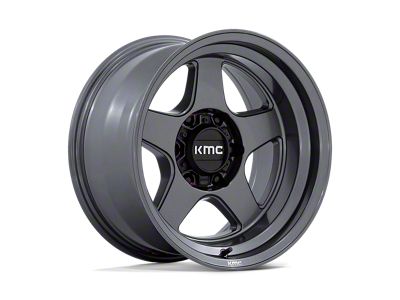 KMC Lobo Matte Anthracite Wheel; 17x9 (07-18 Jeep Wrangler JK)
