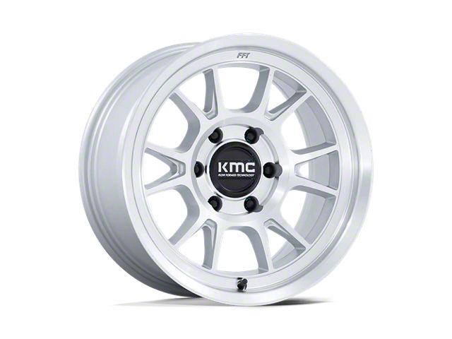 KMC Range Gloss Silver with Machined Face Wheel; 17x8.5 (07-18 Jeep Wrangler JK)
