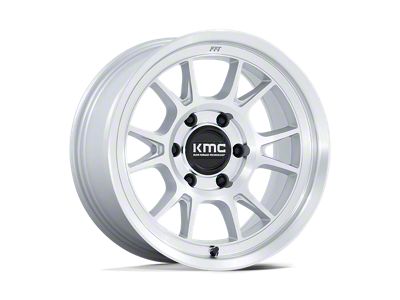 KMC Range Gloss Silver with Machined Face Wheel; 17x8.5 (07-18 Jeep Wrangler JK)