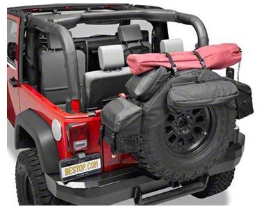 Bestop RoughRider Spare Tire Organizer for 30 to 33-Inch Tires; Black Diamond (Universal; Some Adaptation May Be Required)