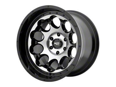 Moto Metal Rotary Gloss Black Machined Wheel; 17x9 (18-24 Jeep Wrangler JL)