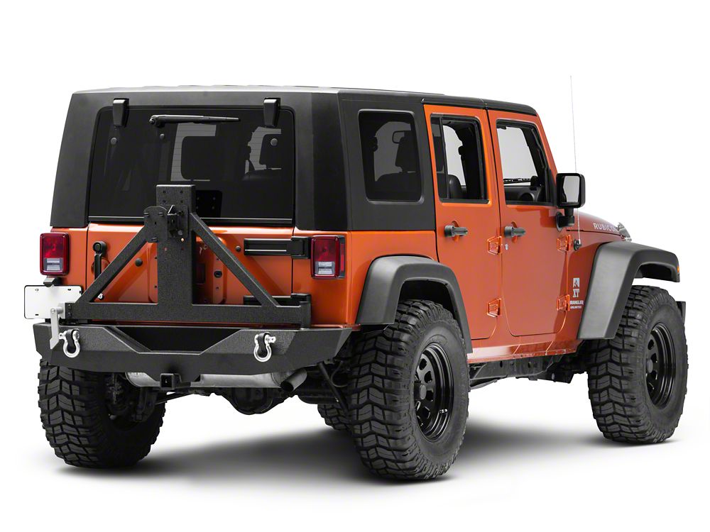 Barricade Trail Force HD Rear Bumper with Tire Carrier (07-18 Jeep Wrangler  JK) – Barricade Offroad