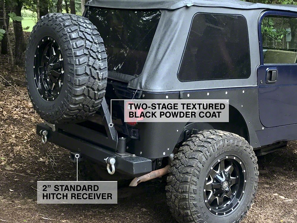 Barricade Classic Rear Bumper with Tire Carrier (87-06 Jeep Wrangler YJ & TJ)  – Barricade Offroad