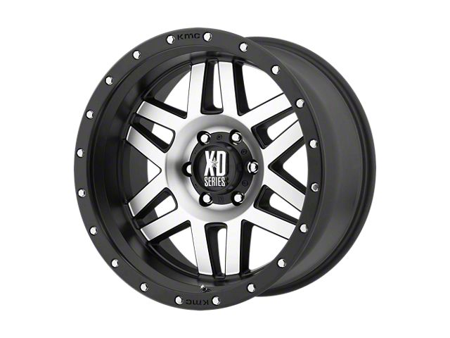 XD Machete Machined Face with Black Ring Wheel; 17x9 (07-18 Jeep Wrangler JK)