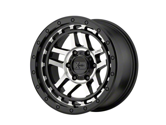 XD Recon Satin Black Machined Wheel; 17x9 (18-24 Jeep Wrangler JL)