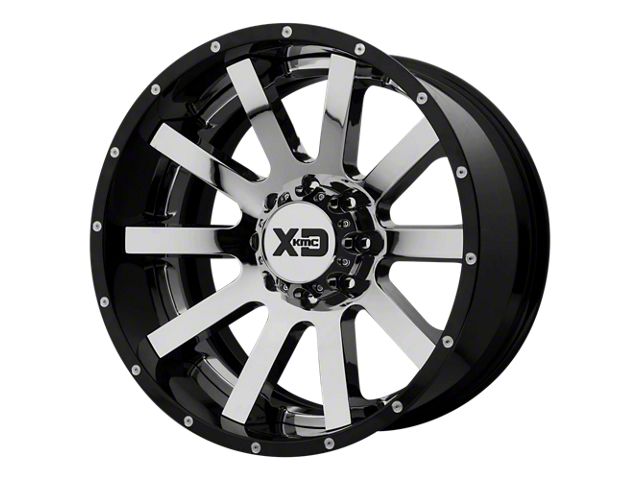 XD Heist Chrome Center with Gloss Black Milled Lip Wheel; 20x10 (07-18 Jeep Wrangler JK)