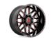 XD Grenade Satin Black Milled with Red Clear Coat Wheel; 20x10 (18-24 Jeep Wrangler JL)