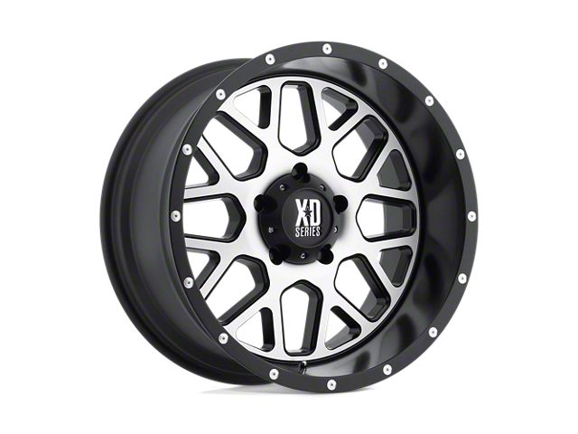 XD Grenade Satin Black Machined Face Wheel; 22x10 (07-18 Jeep Wrangler JK)