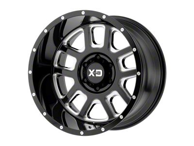 XD Delta Gloss Black Milled Wheel; 20x9 (18-24 Jeep Wrangler JL)