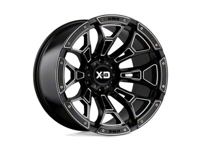 XD Boneyard Gloss Black Milled Wheel; 20x10 (18-24 Jeep Wrangler JL)