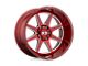 XD Pike Brushed Red with Milled Accent Wheel; 20x10 (05-10 Jeep Grand Cherokee WK)