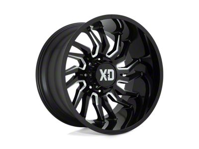 XD Tension Gloss Black Milled Wheel; 22x10 (07-18 Jeep Wrangler JK)