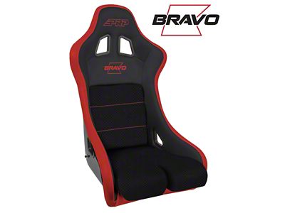 PRP Bravo Composite Seat; Black and Red (Universal; Some Adaptation May Be Required)
