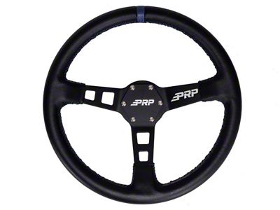 PRP Deep Dish Leather Steering Wheel; Blue (Universal; Some Adaptation May Be Required)