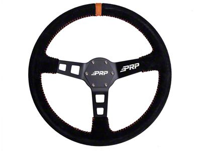 PRP Deep Dish Suede Steering Wheel; Orange (Universal; Some Adaptation May Be Required)