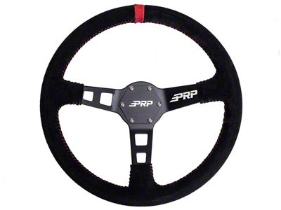 PRP Deep Dish Suede Steering Wheel; Red (Universal; Some Adaptation May Be Required)