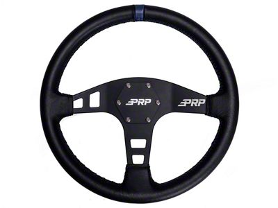 PRP Flat Leather Steering Wheel; Blue (Universal; Some Adaptation May Be Required)