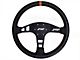 PRP Flat Leather Steering Wheel; Orange (Universal; Some Adaptation May Be Required)