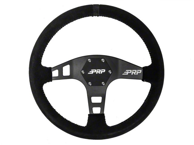 PRP Flat Suede Steering Wheel; Black (Universal; Some Adaptation May Be Required)