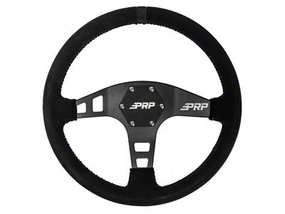 PRP Flat Suede Steering Wheel; Black (Universal; Some Adaptation May Be Required)