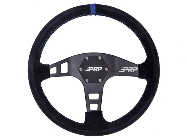 PRP Flat Suede Steering Wheel; Blue (Universal; Some Adaptation May Be Required)