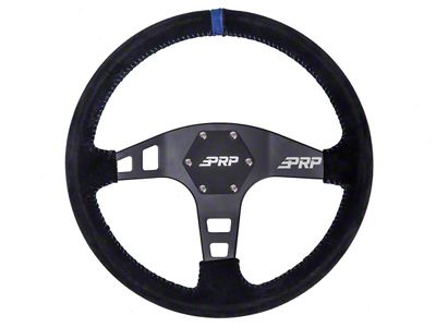PRP Flat Suede Steering Wheel; Blue (Universal; Some Adaptation May Be Required)