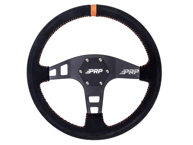 PRP Flat Suede Steering Wheel; Orange (Universal; Some Adaptation May Be Required)