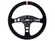 PRP Flat Suede Steering Wheel; Orange (Universal; Some Adaptation May Be Required)