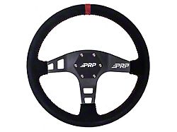 PRP Flat Suede Steering Wheel; Red (Universal; Some Adaptation May Be Required)