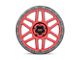 KMC Mesa Candy Red with Black Lip Wheel; 17x8.5 (18-24 Jeep Wrangler JL)