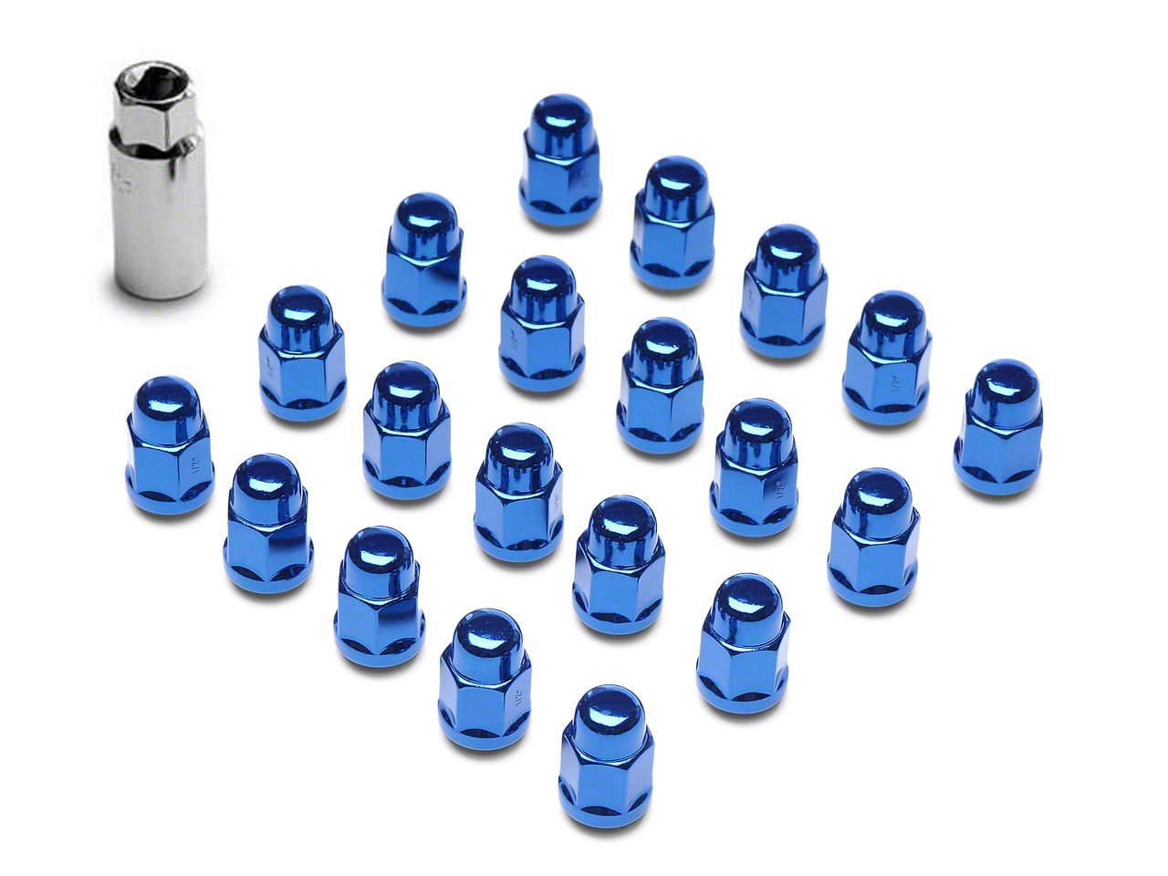 Jeep Wrangler Blue Acorn Lug Nuts 3/4 in. (8718 Jeep Wrangler YJ, TJ & JK)