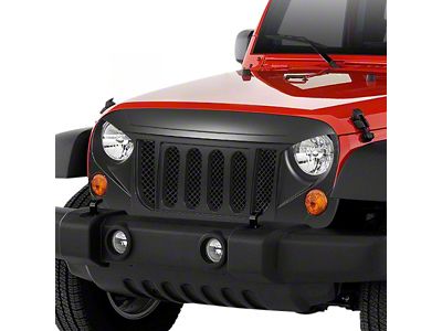 Angry Bird Style Grille Guard; Black (07-18 Jeep Wrangler JK)