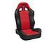 Corbeau Baja XRS Suspension Seats with Inflatable Lumbar; Black Vinyl/Red HD Vinyl; Pair (Universal; Some Adaptation May Be Required)