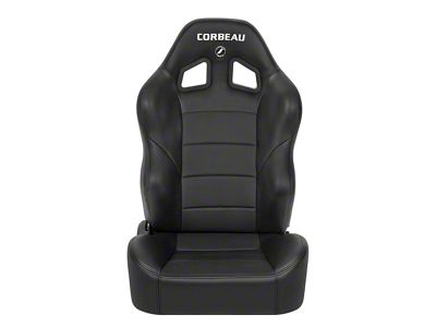 Corbeau Baja XRS Suspension Seats with Seat Heater and Inflatable Lumbar; Black Vinyl/Cloth; Pair (Universal; Some Adaptation May Be Required)